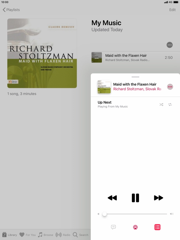 Press the shuffle icon to turn the function on or off.