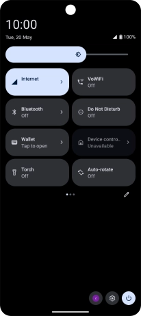 Press the settings icon. Press the settings icon.