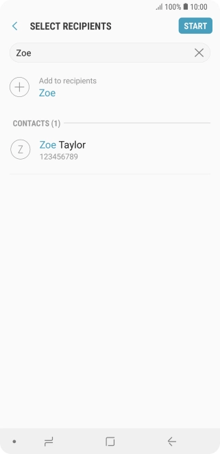 Press the required contact. Press the required contact.