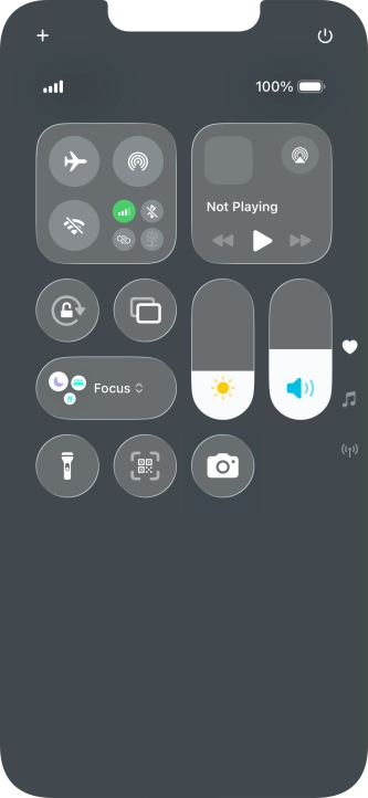Press the flight mode icon to turn the function on or off.