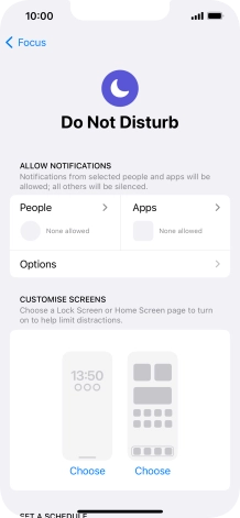 Press People and follow the instructions on the screen to select which contacts you would like to receive calls and notifications from when Do Not Disturb is turned on.