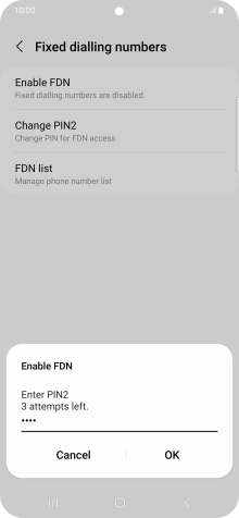 Key in your PIN2 and press OK. Key in your PIN2 and press OK.