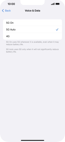 To turn on use of 5G primarily, press 5G On. To turn on use of 5G primarily, press 5G On.