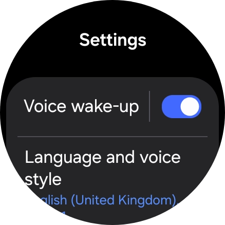 Press Language and voice style. Press Language and voice style.