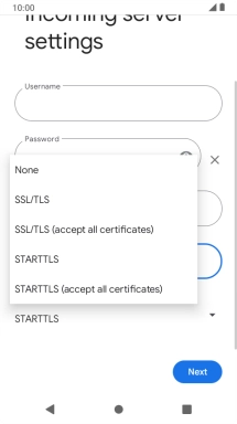 Press SSL/TLS. Press SSL/TLS.