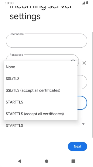 Press SSL/TLS. Press SSL/TLS.