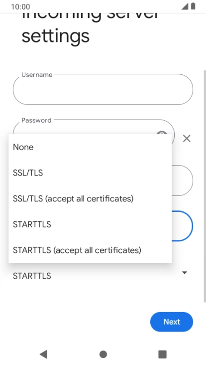 Press SSL/TLS. Press SSL/TLS.