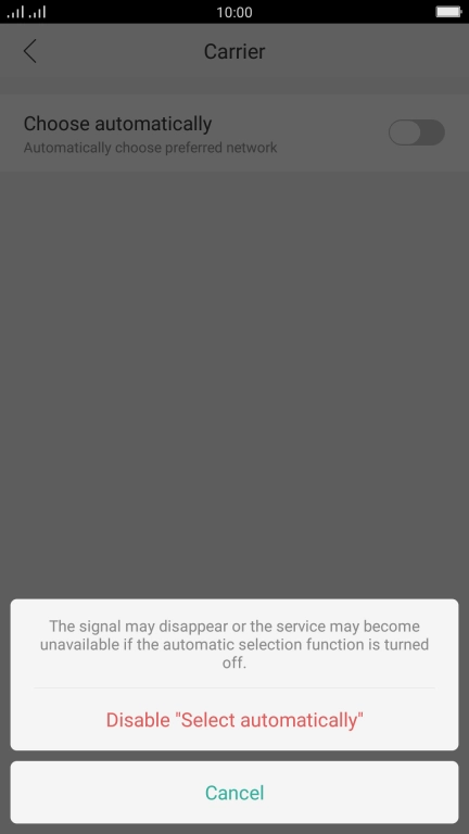 Press Disable 