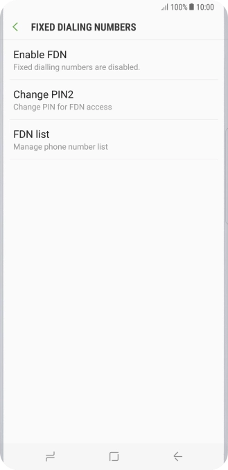 Press Enable FDN.