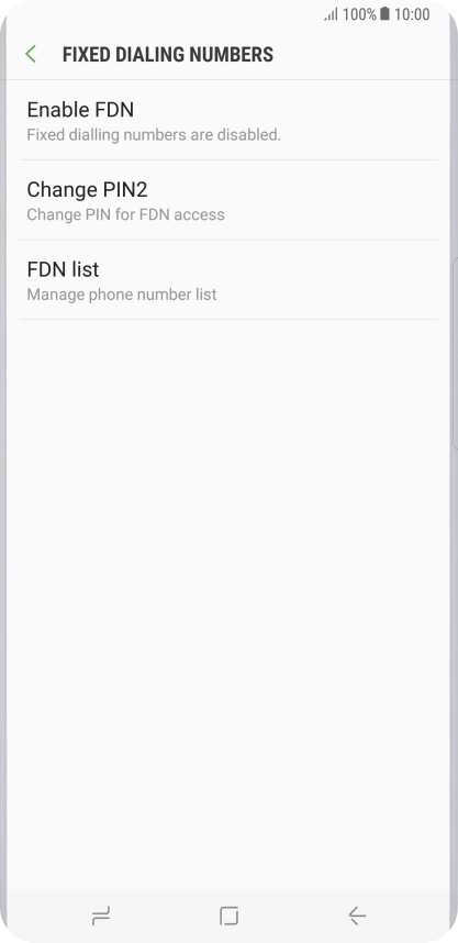 Press Enable FDN.