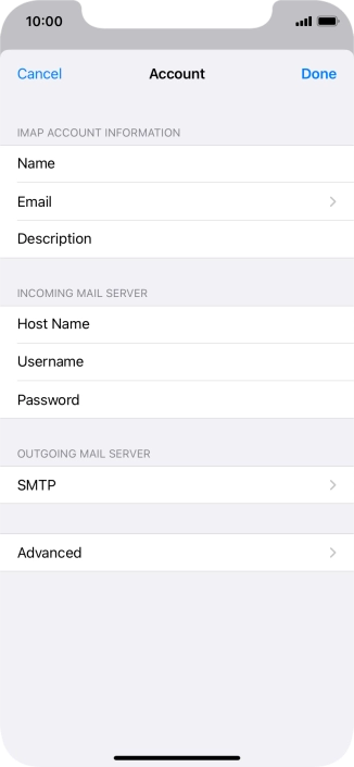 Press SMTP.