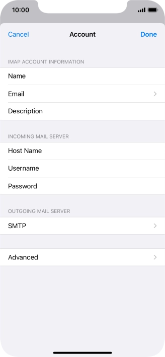 Press SMTP.