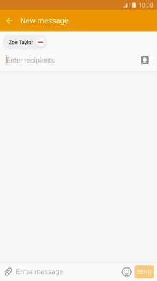 Press the text input field and write the text for your text message. Press the text input field and write the text for your text message.