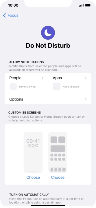 Press People and follow the instructions on the screen to select which contacts you would like to receive calls and notifications from when Do Not Disturb is turned on.