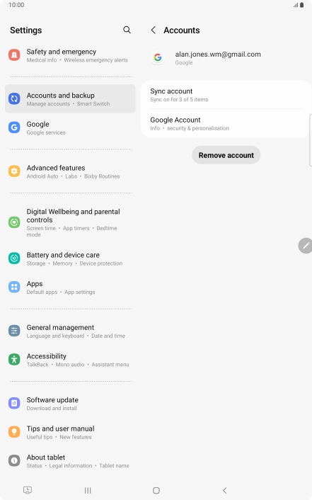 Press Sync account. Press Sync account.