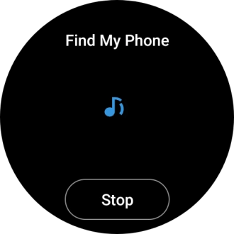 Press Stop when you've found your phone. Press Stop when you've found your phone.