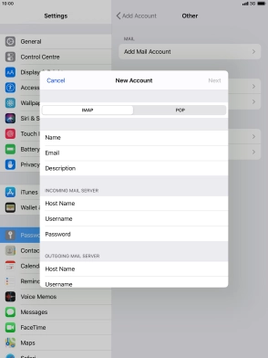 Press IMAP. Press IMAP.