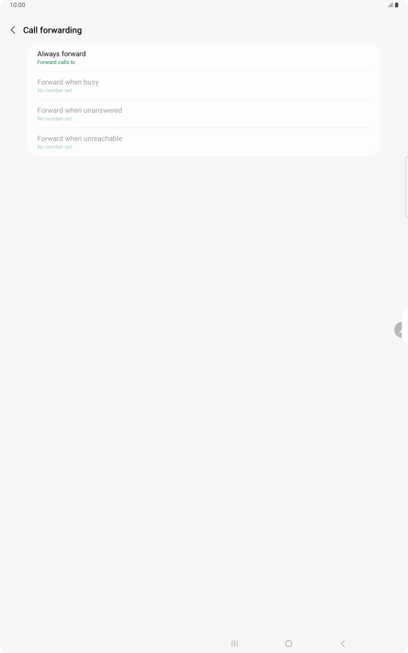 Press the required divert type. Press the required divert type.