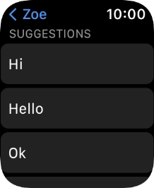 Press the required quick reply. Press the required quick reply.