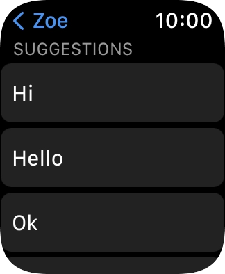 Press the required quick reply. Press the required quick reply.