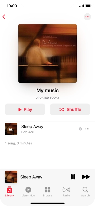 Press the song title.