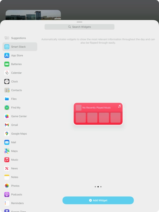 Press Add Widget.