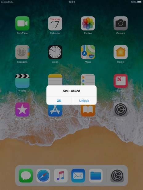 If your SIM is locked, press Unlock. If your SIM is locked, press Unlock.