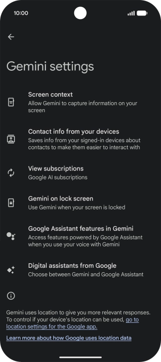 Follow the instructions on the screen to select the required settings.