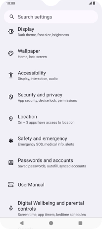 Press Passwords and accounts.