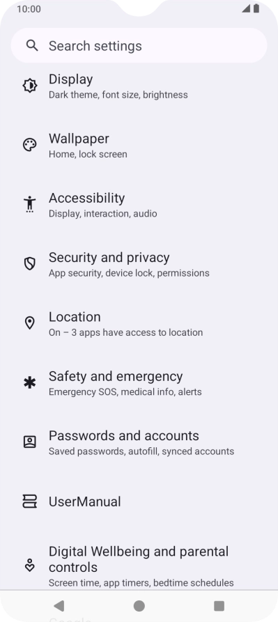 Press Passwords and accounts.