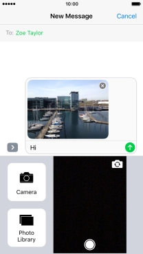 Press the send icon when you've finished your picture message.
