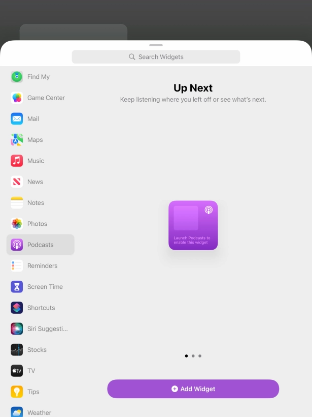 Slide your finger right or left on the screen to select the required widget size. Slide your finger right or left on the screen to select the required widget size.