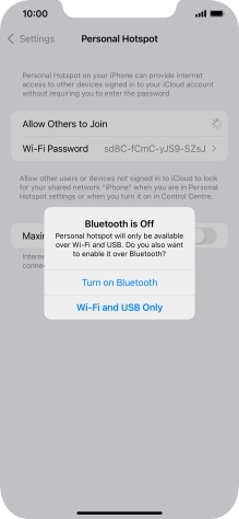 If Wi-Fi is turned on, press Wi-Fi and USB Only.