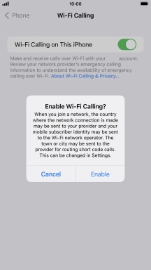 If you turn on the function, press Enable.