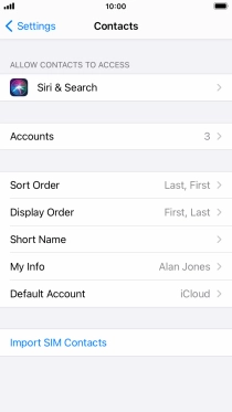 Press Import SIM Contacts.