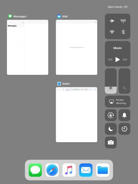 Press the flight mode icon to turn the function on or off.