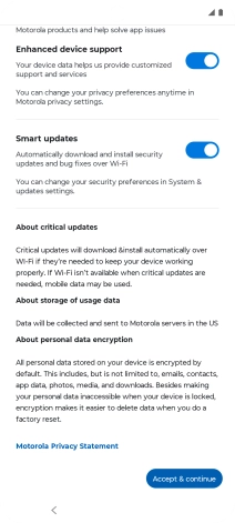 Press the indicators next to the required settings to select them.