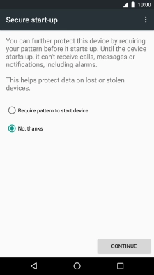 Press the required setting.