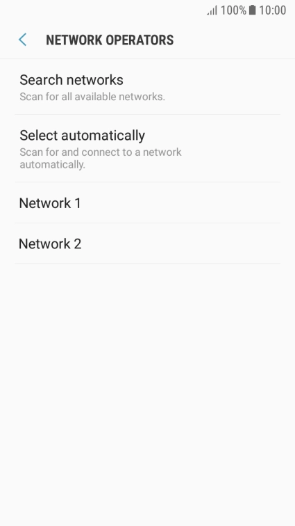 Press the required network. Press the required network.