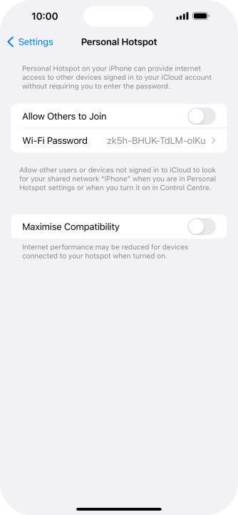Press Wi-Fi Password and key in the required password.
