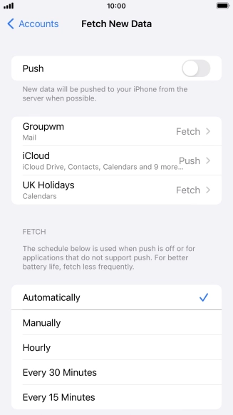 If you turn off the function, press the required setting.