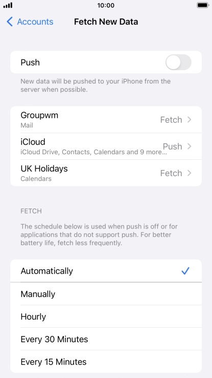 If you turn off the function, press the required setting.