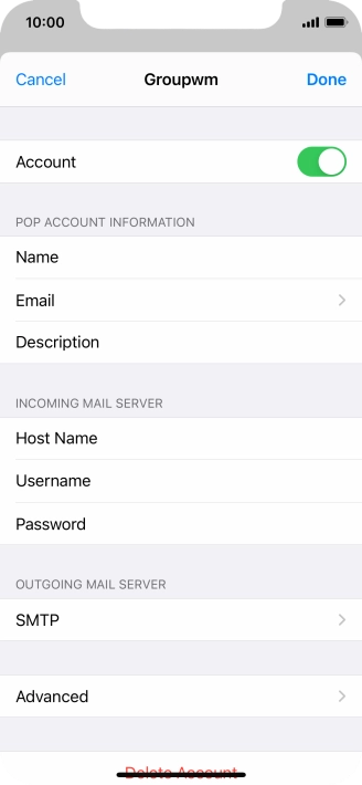 Press SMTP.