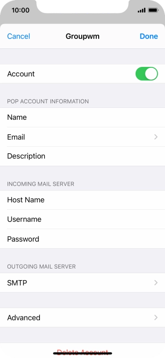 Press SMTP.