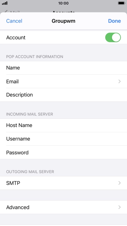 Press SMTP.