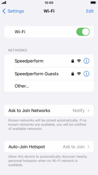 Press the required Wi-Fi network and key in the password for the Wi-Fi network.