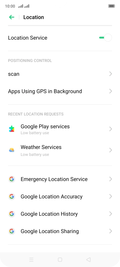 If you select Google Location Accuracy: If you select Google Location Accuracy: