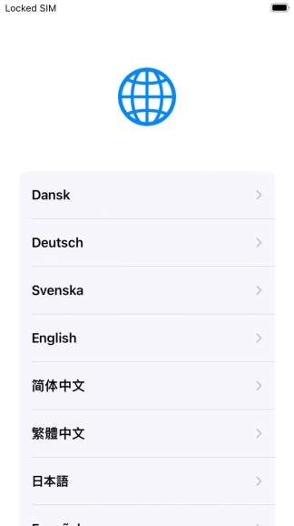 Press the required language.