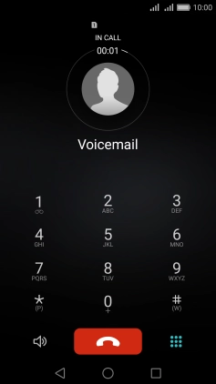 Press the end call icon.