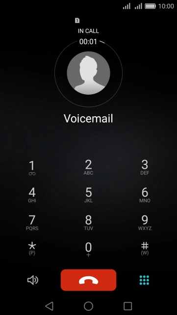 Press the end call icon.